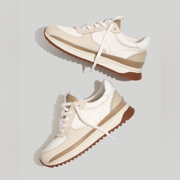 Madewell Shoes - Madewell Women's Kickoff Trainer Sneakers in Neutral Colorblock Leather
